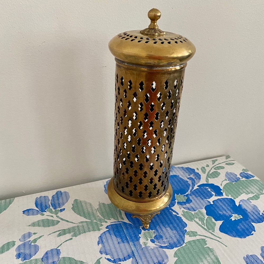 Vintage brass Moroccan style candle holder